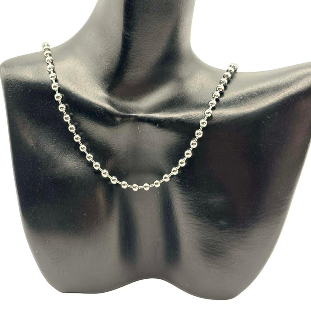 Silver Ball Beaded Necklace